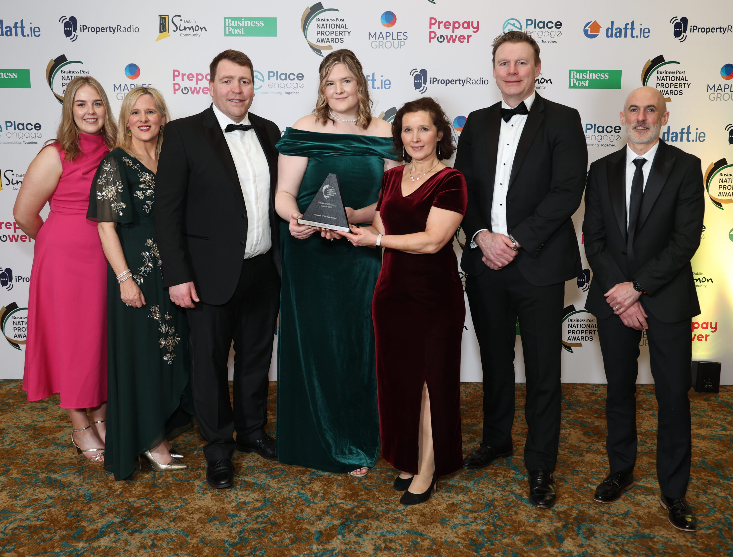 Thursday 27th February 2025; Katie Tallon, iProperty Radio presents The Land Development Agency with the Proptech of the Year Award at The National Property Awards 2025, Intercontinental Hotel, Dublin. Picture Credit: Damien Eagers